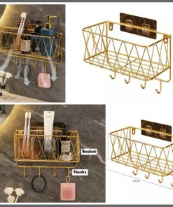 No drill bathroom shelf rack organizer