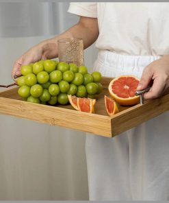 Bamboo serving tray with Bamboo handles