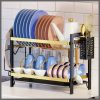 2 tier metallic dish rack