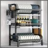 3 Tier Metallic Dish Rack Carbon Steel