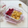 Double partitioned glass lunch box
