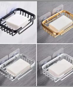 Free Punch Wall-Mounted Aluminum Drain Soap Dish Holder Drainer