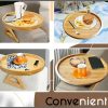 Round bamboo sofa tray