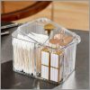 Clear acrylic double Cotton Swab Storage Box