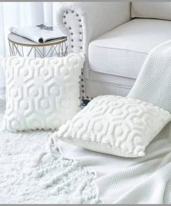 Plush cushion cover geometric 45x45cm decorative super soft sofa pillow cover