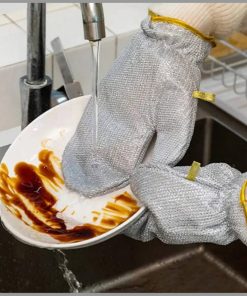 Waterproof lining multi-use steel wire dishwashing gloves