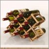 Foldable 10 Slot wooden wine bottle rack