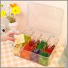 Acrylic Tea Bag Organizer with Lid, Stackable Coffee Partition Box