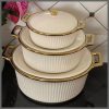 3pcs Ridged Serving dishes set