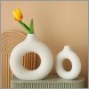 Medium Nordic Vase Circular Hollow Ceramic Donuts Flower Pot
