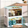 Double layer Foldable, Stackable Nordic Plastic Kitchen Cabinets with wheels
