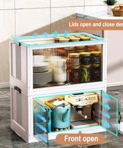 Double layer Foldable, Stackable Nordic Plastic Kitchen Cabinets with wheels