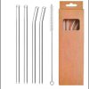 4 Pcs Reusable Glass Straws 8mm Straight Bent Glass Drinking Straws