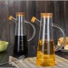 580ml Glass oil/vinegar jar with Bamboo lid