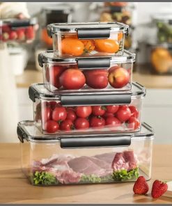 4pc set Transparent Sealed Refrigerator Large Capacity food container set