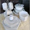 31pcs Ceramic hexagon dinner set