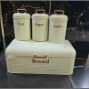 Alloy Bread Bin with 3 Canister Set