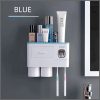 Wall mounting toothpaste dispenser with magnetic 2 cups