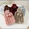 2L Hot water bottle with faux fleece