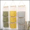 Wall Mounted Storage Bag with 3 Pockets Linen