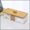 3 Compartment Acrylic Makeup Organizer Cotton Pad Storage Box