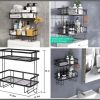 Metallic double layer toilet organizer