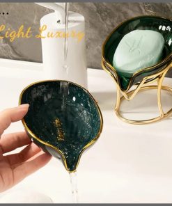Luxury decorative leaf shape soap holder