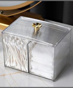 Double Multifunction Makeup Cotton Pad Storage Box for Cotton Swab