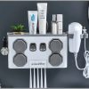 A Good day Multifunction 5pc toothbrush 2pc toothpaste dispenser organizer with 4 cups