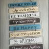 Hanging board wooden house rules