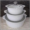 3pcs Ceramic Casserole serving dishes with glass lid