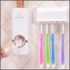 Toothpaste dispenser and toothbrush holder