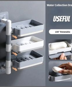 3 layer Rotating Drain Soap Holder