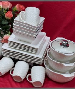 30pcs White Square Dinner set