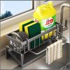 Sink Drain Rack Sponge Holder with a towel hanger