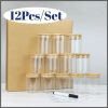 12pcs Round Glass spice jar set