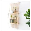 3 Tier Tapestry bohemian wall hanging floating shelves