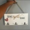 kitchen wall hanging hook key holder wooden