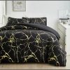 Marble Printed 3 Piece Luxury Microfiber Down Comforter Quilt cover with zipper closure