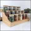 15pcs Glass Spice Jar set with a Wooden Bamboo Stand