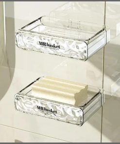 Wall-mounted Soap Dish No-drilling  Bathroom Decor Soap Holder Storage Rack