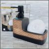 Fancy single ceramic lotion / soap dispenser with wash pad