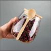 600ml Glass storage canisters with Bamboo spoon & airtight lid