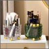 Multifuctional Luxury 360° rotating makeup brushes holder with lid