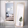 Standing full length dressing mirror with metallic frame