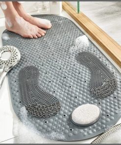 PVC toilet bathroom non-slip mat with grid stone