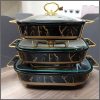 3pcs Black Ceramic Chafing Dishes