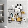 Double Layer Bathroom/ Toilet Racks With Tissue Holder