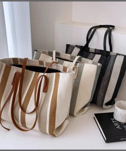 Elena Stripped Tote Bag