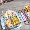 3-Grid Microwave-Safe Partitioned Glass Lunch Box